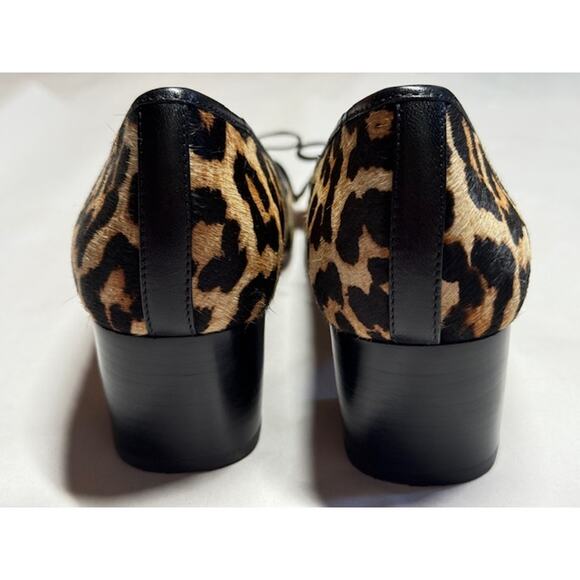 Michael Kors Leopard Print Calf Hair Pumps Bow Detail Chunky Heel Size 7M - Picture 6 of 12